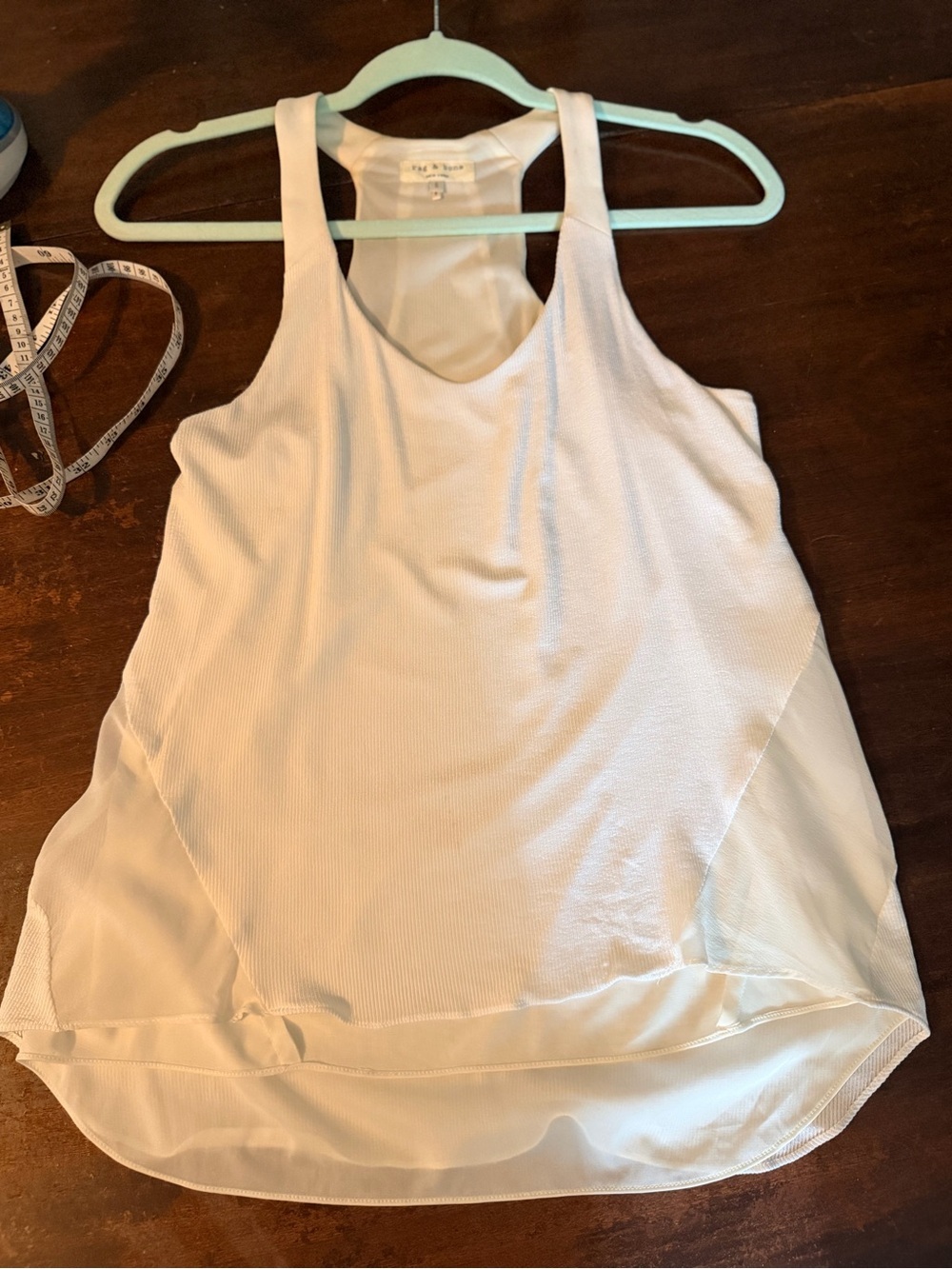 Rag & Bone New York White Layered Sleeveless Silk Trim Tank Top Women’s Small